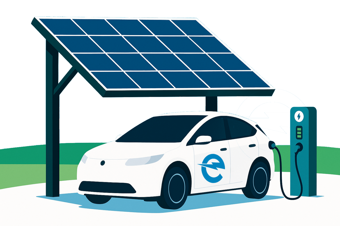 E-Auto, Solarcarport, Ladestation